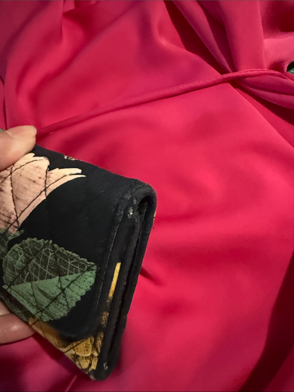 Vera Bradley Quilted Floral Fold-Over Wallet - Black, Yellow, Green, Red - Picture 8 of 8
